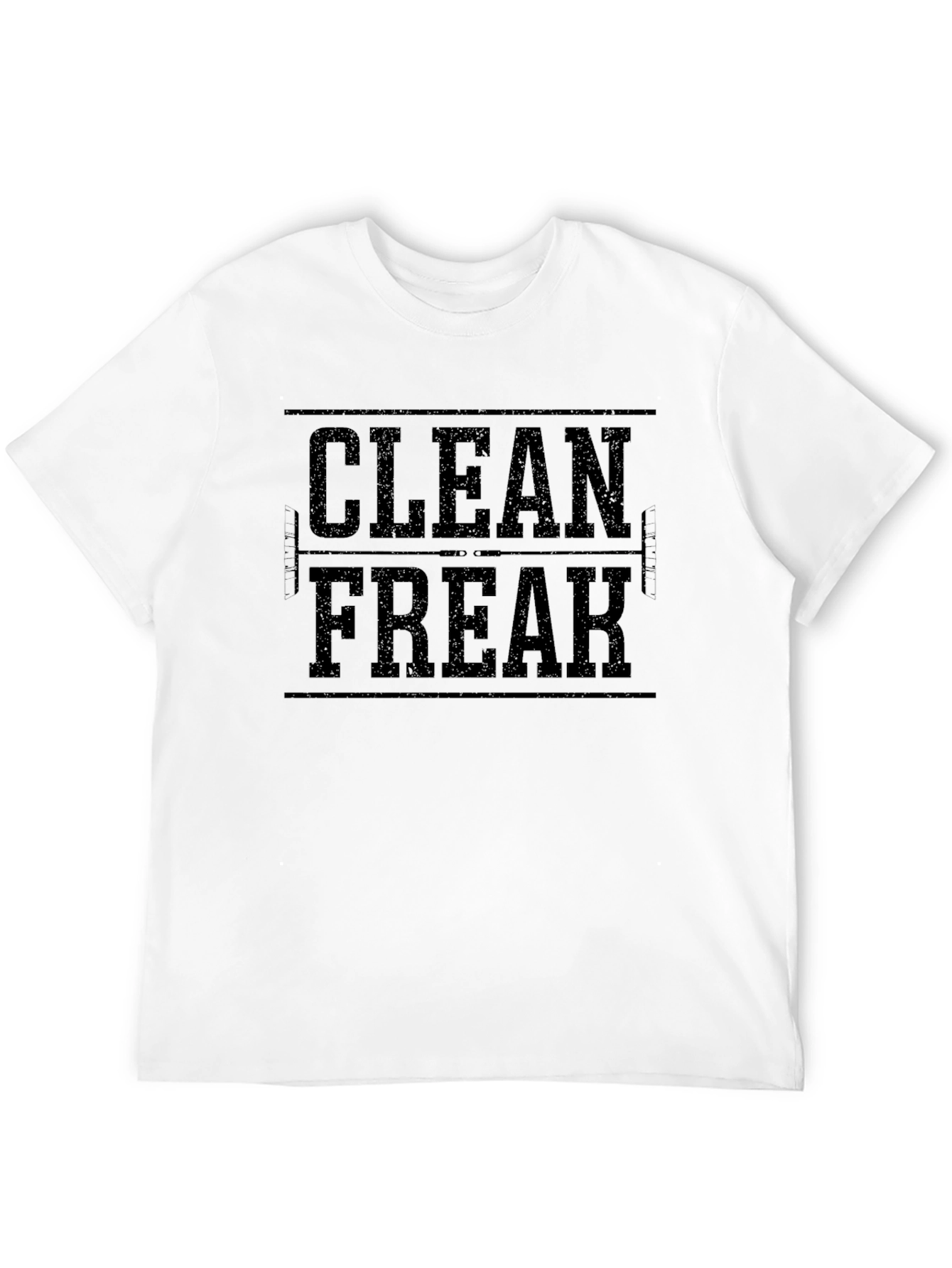 Clean Freak Graphic Tee - Black Cotton Comfort