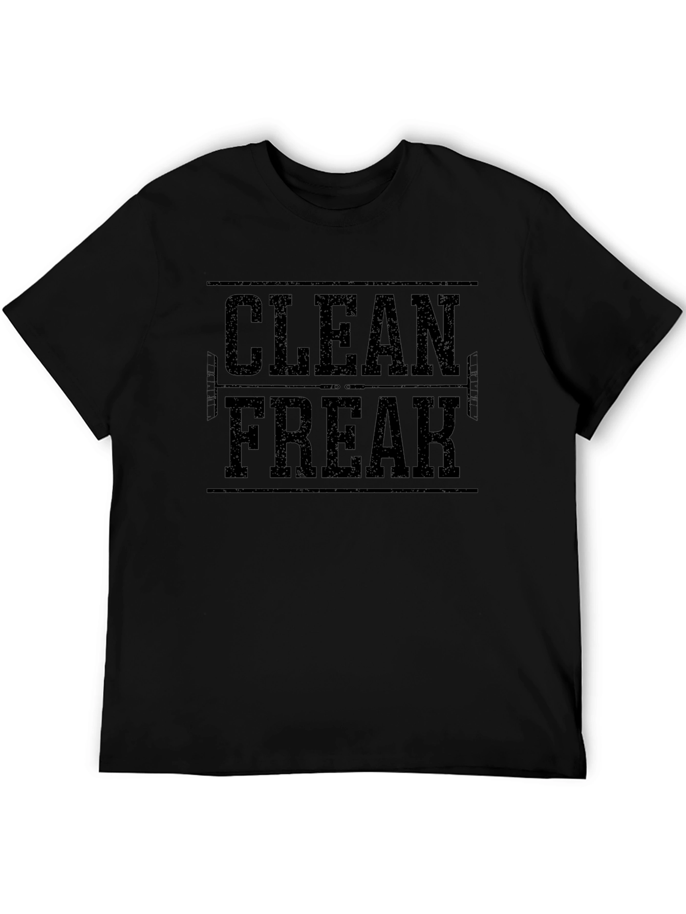 Clean Freak Graphic Tee - Black Cotton Comfort