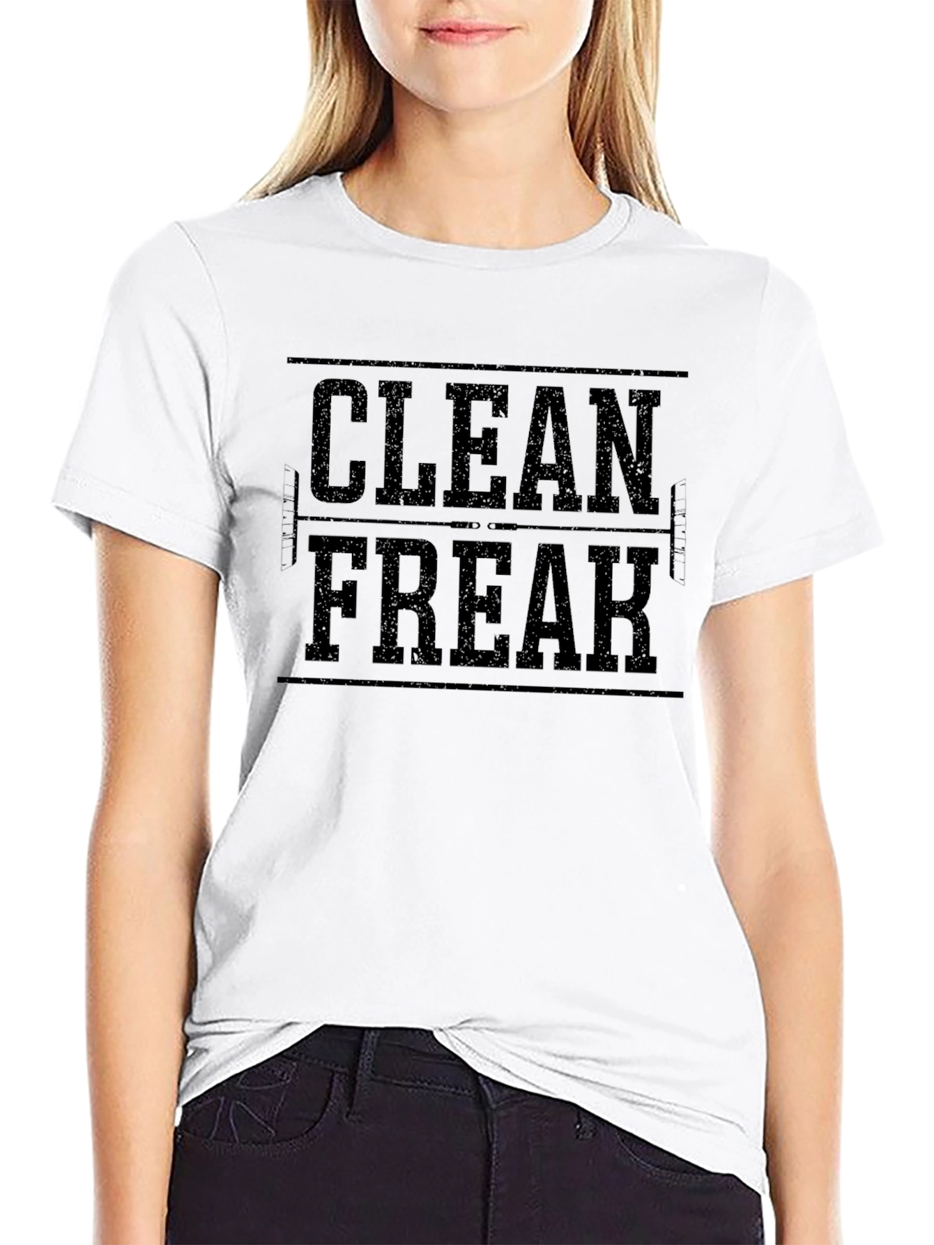 Clean Freak Graphic Tee - Black Cotton Comfort