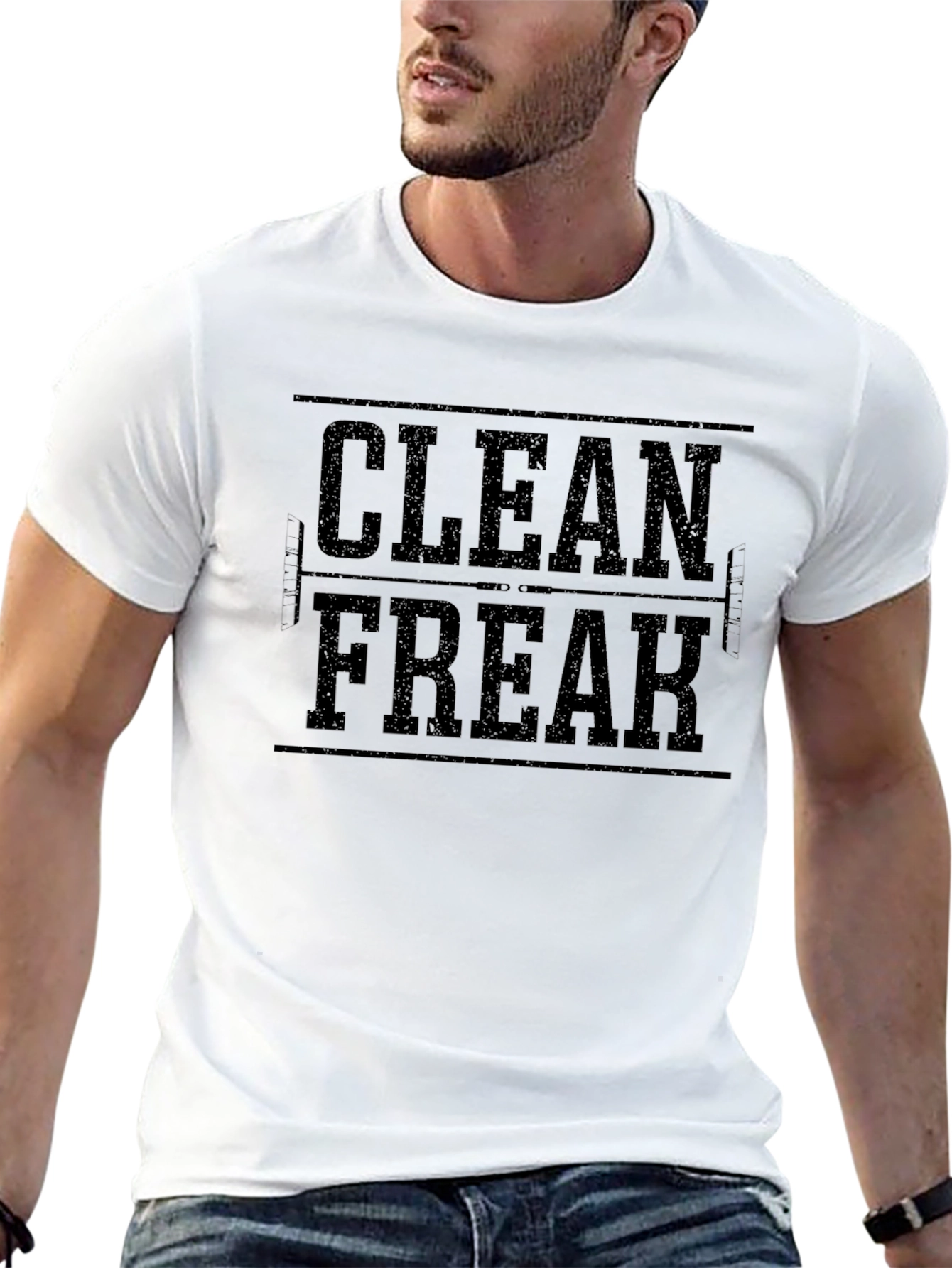 Clean Freak Graphic Tee - Black Cotton Comfort