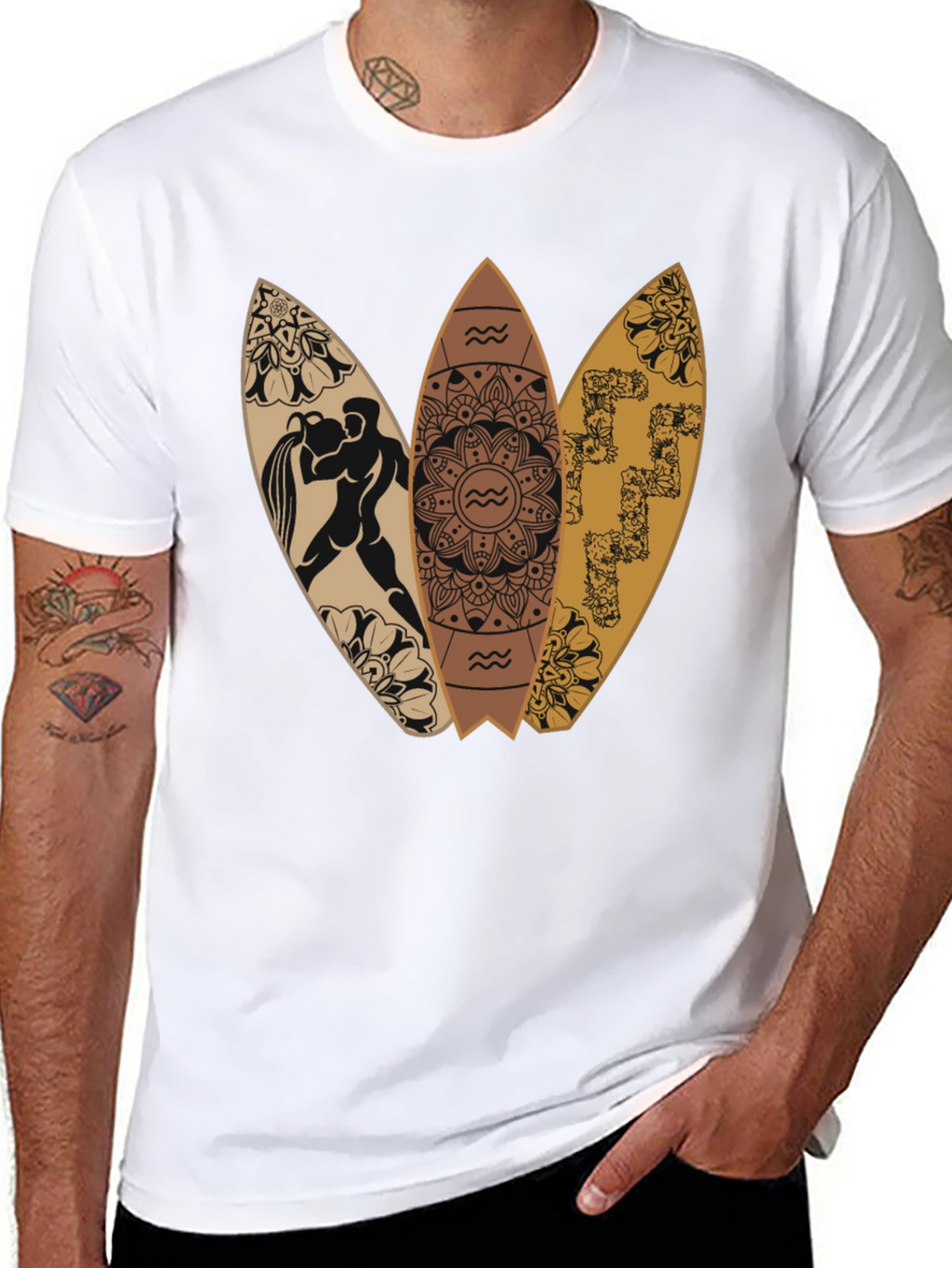 Surfboard Graphic Tee - Aquarius Design
