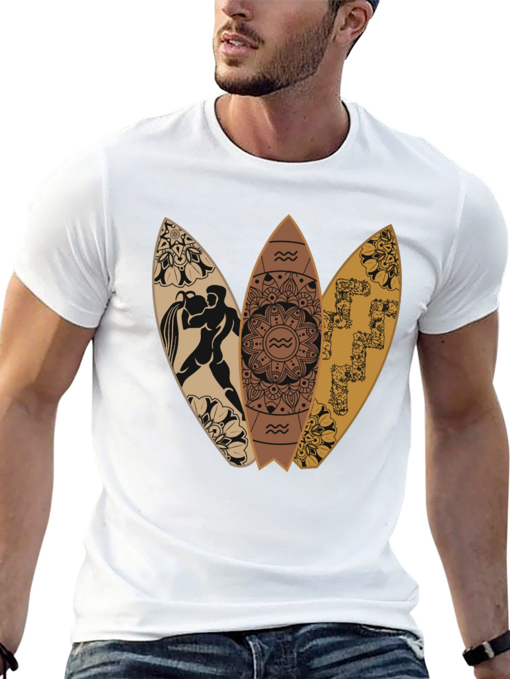 Surfboard Graphic Tee - Aquarius Design