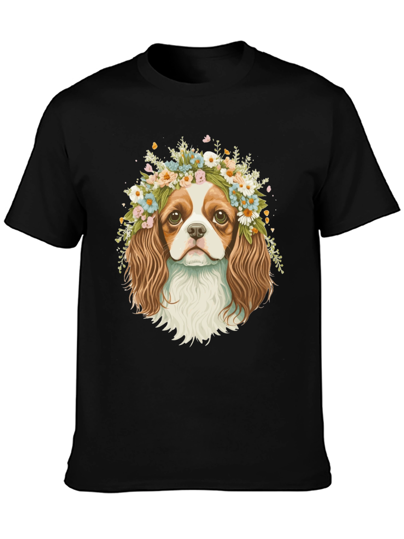 Dog with Flower Crown Graphic Tee