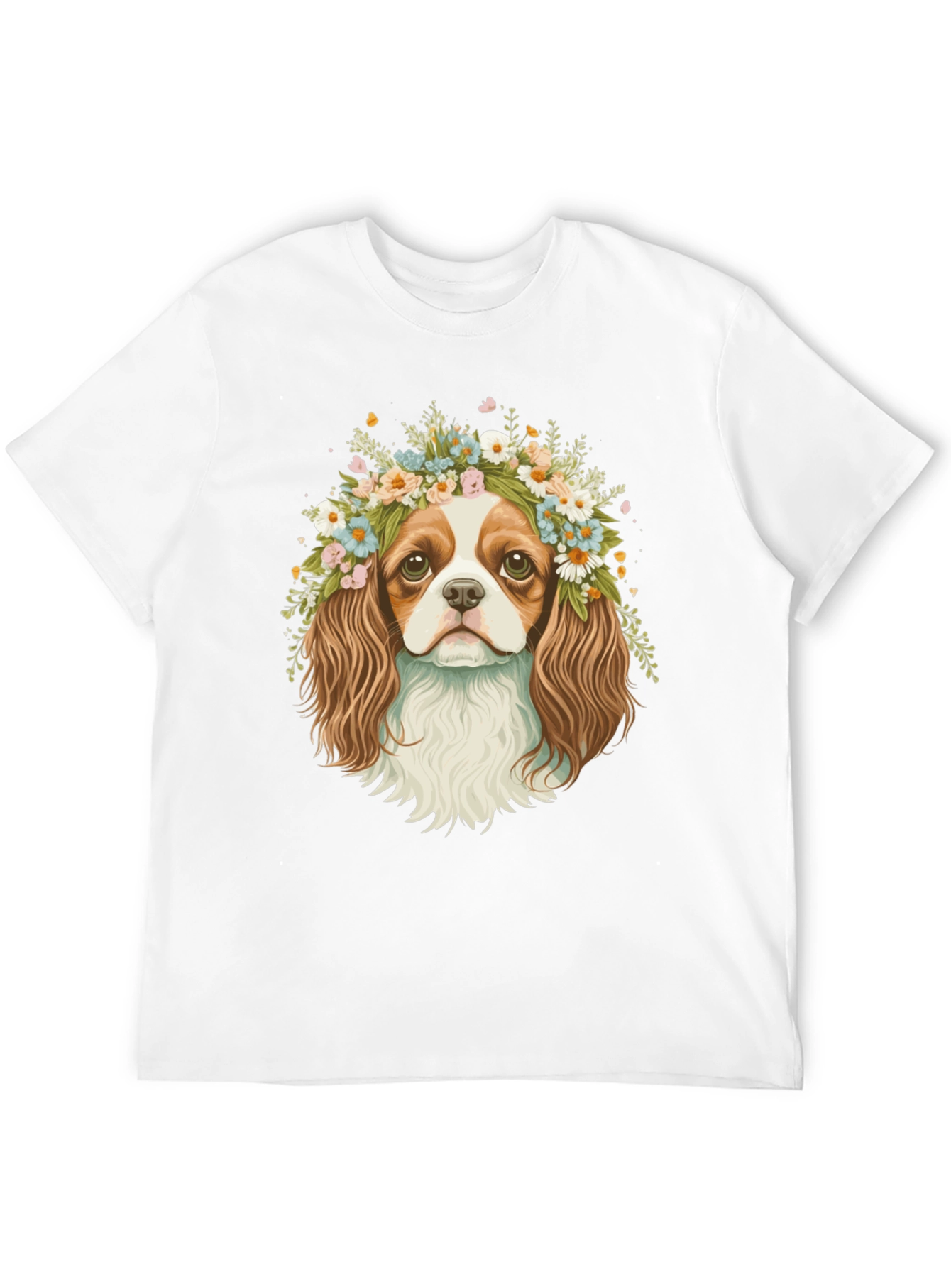 Dog with Flower Crown Graphic Tee