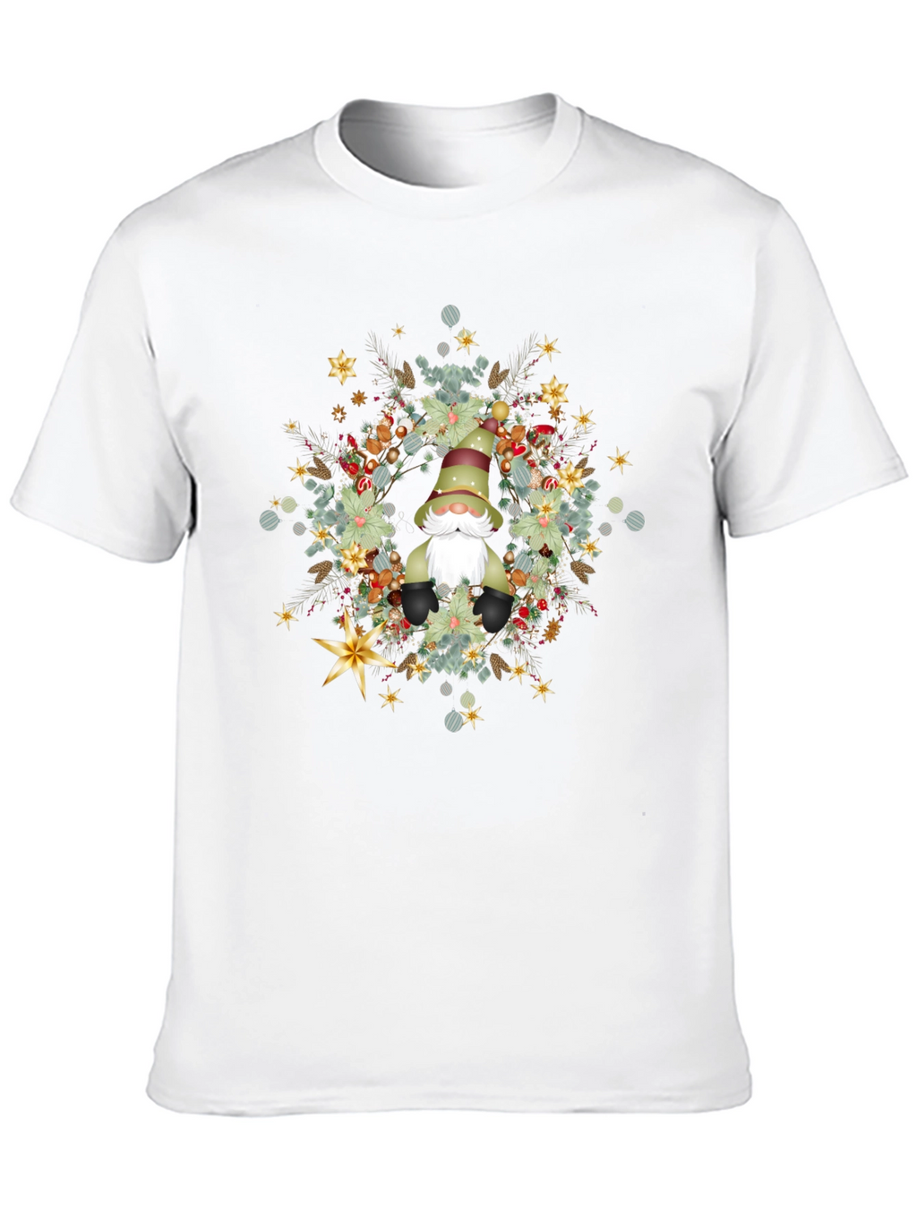 Gnome Christmas Wreath T-Shirt
