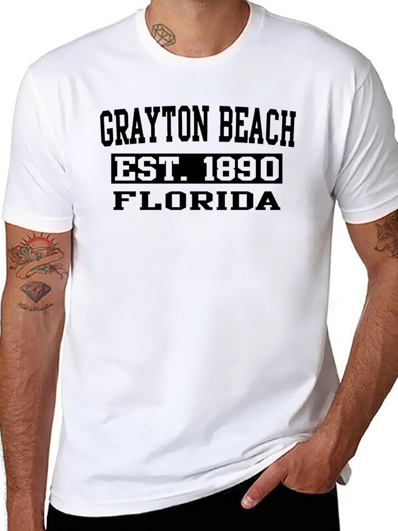 Grayton Beach Florida Est 1890 Black T-Shirt