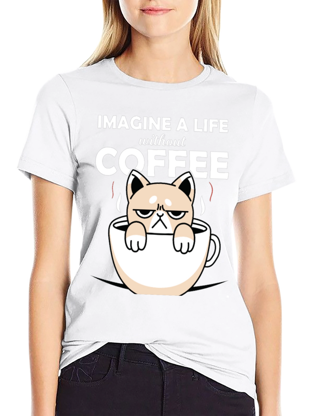 Imagine Life Without Coffee Cat T-Shirt