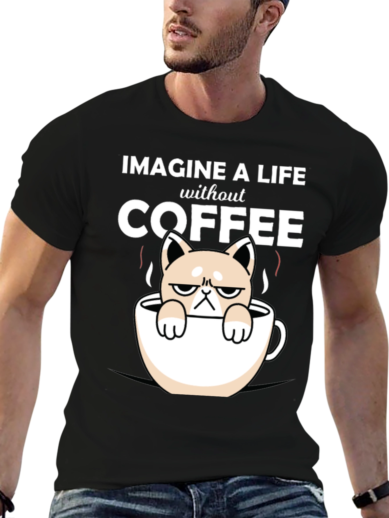 Imagine Life Without Coffee Cat T-Shirt