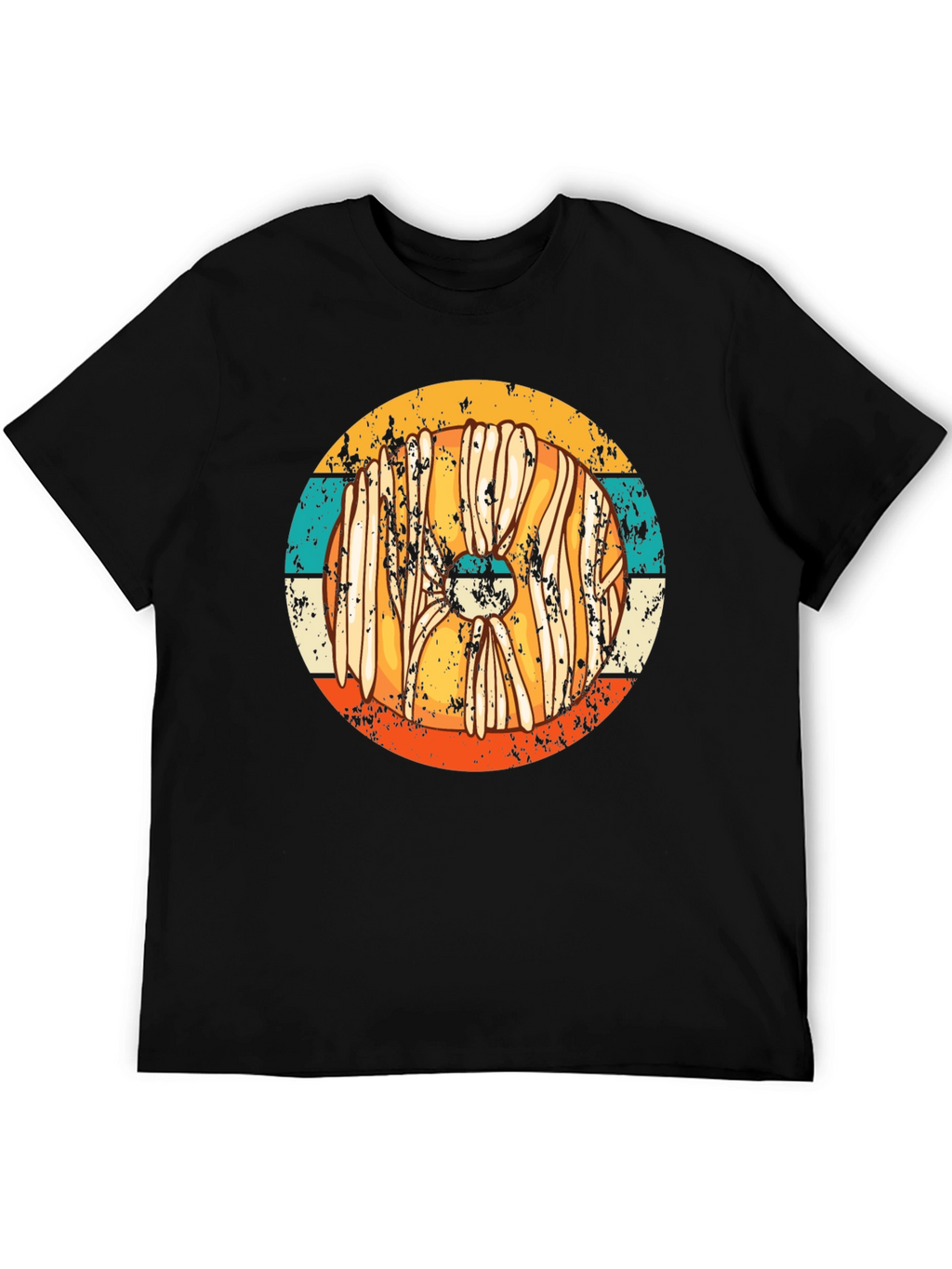 Retro Viking Shield T-Shirt - Distressed Style