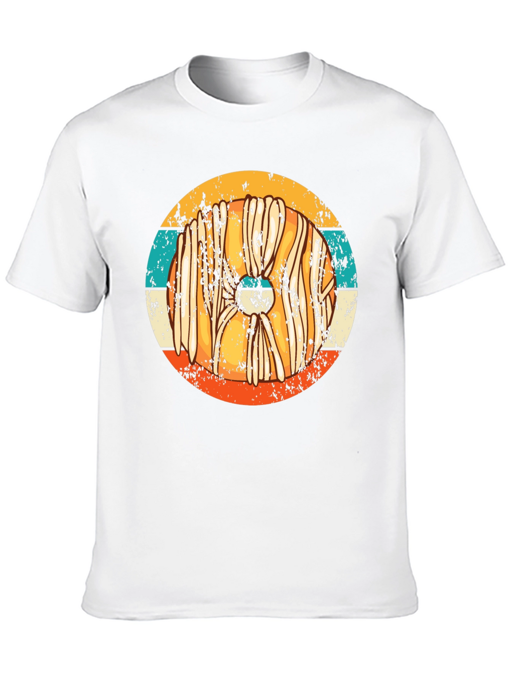 Retro Viking Shield T-Shirt - Distressed Style