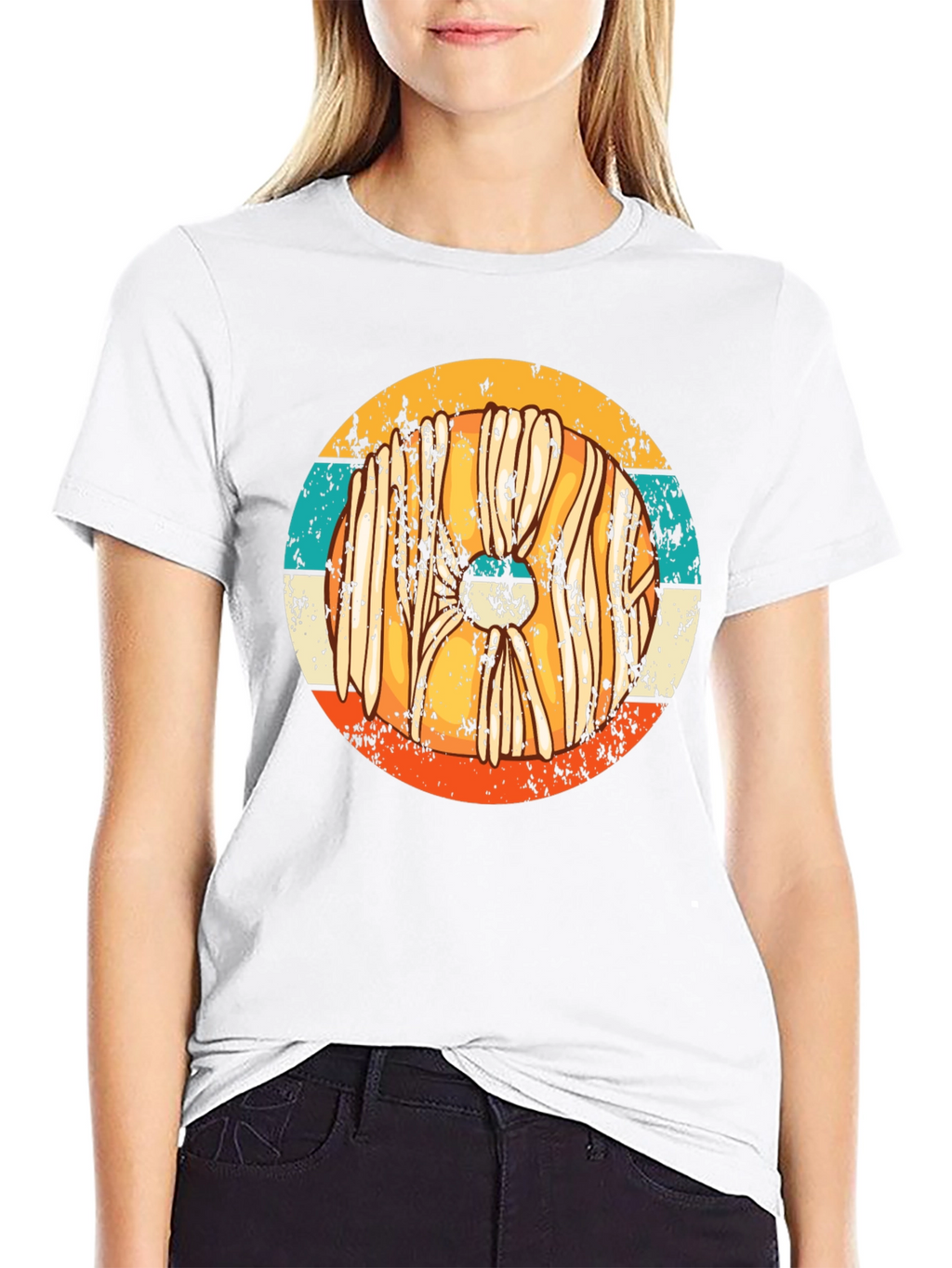 Retro Viking Shield T-Shirt - Distressed Style