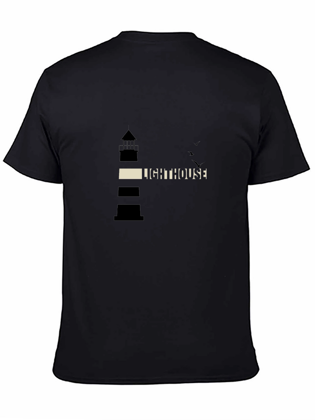 Lighthouse Graphic Print Black T-Shirt