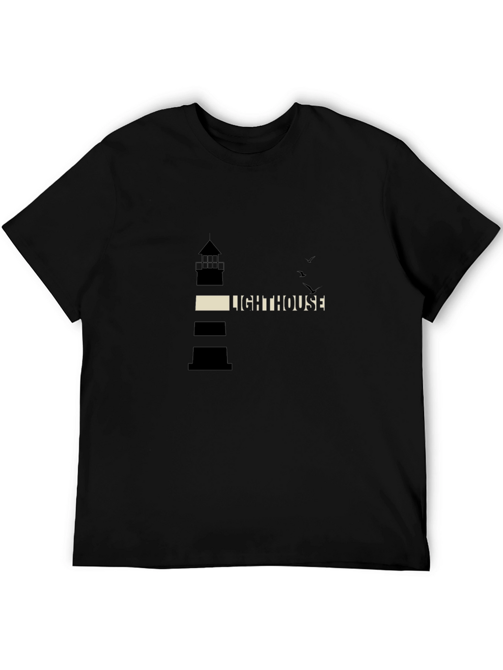 Lighthouse Graphic Print Black T-Shirt