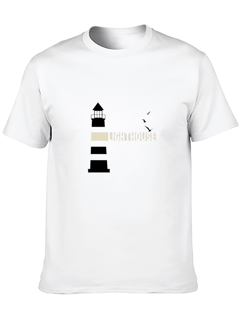 Lighthouse Graphic Print Black T-Shirt