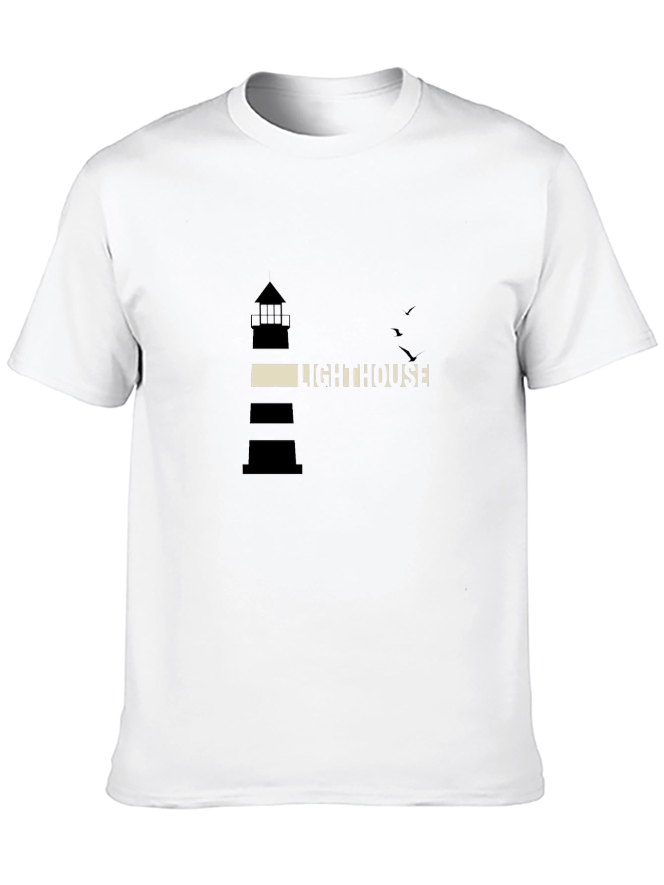 Lighthouse Graphic Print Black T-Shirt