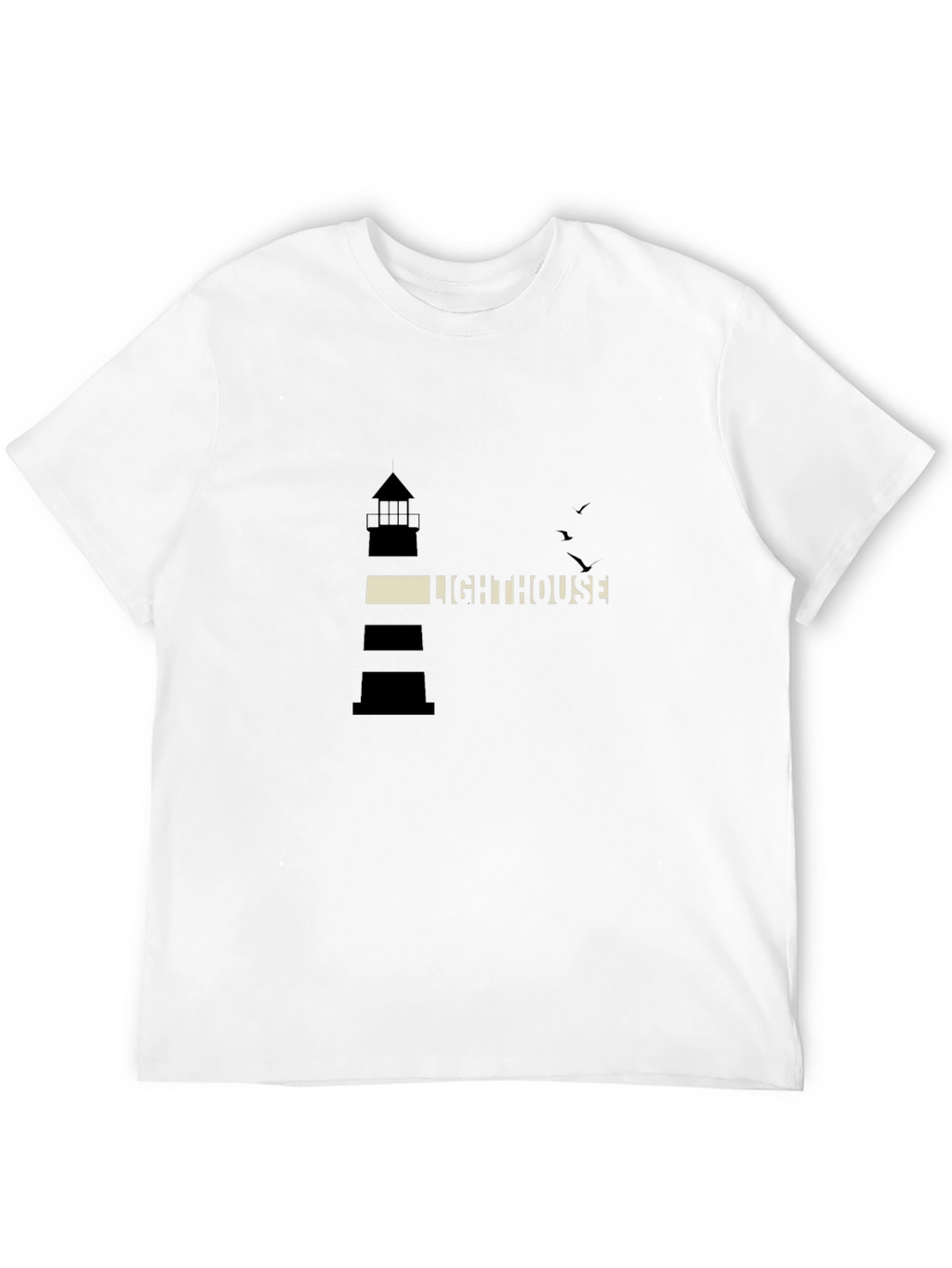 Lighthouse Graphic Print Black T-Shirt
