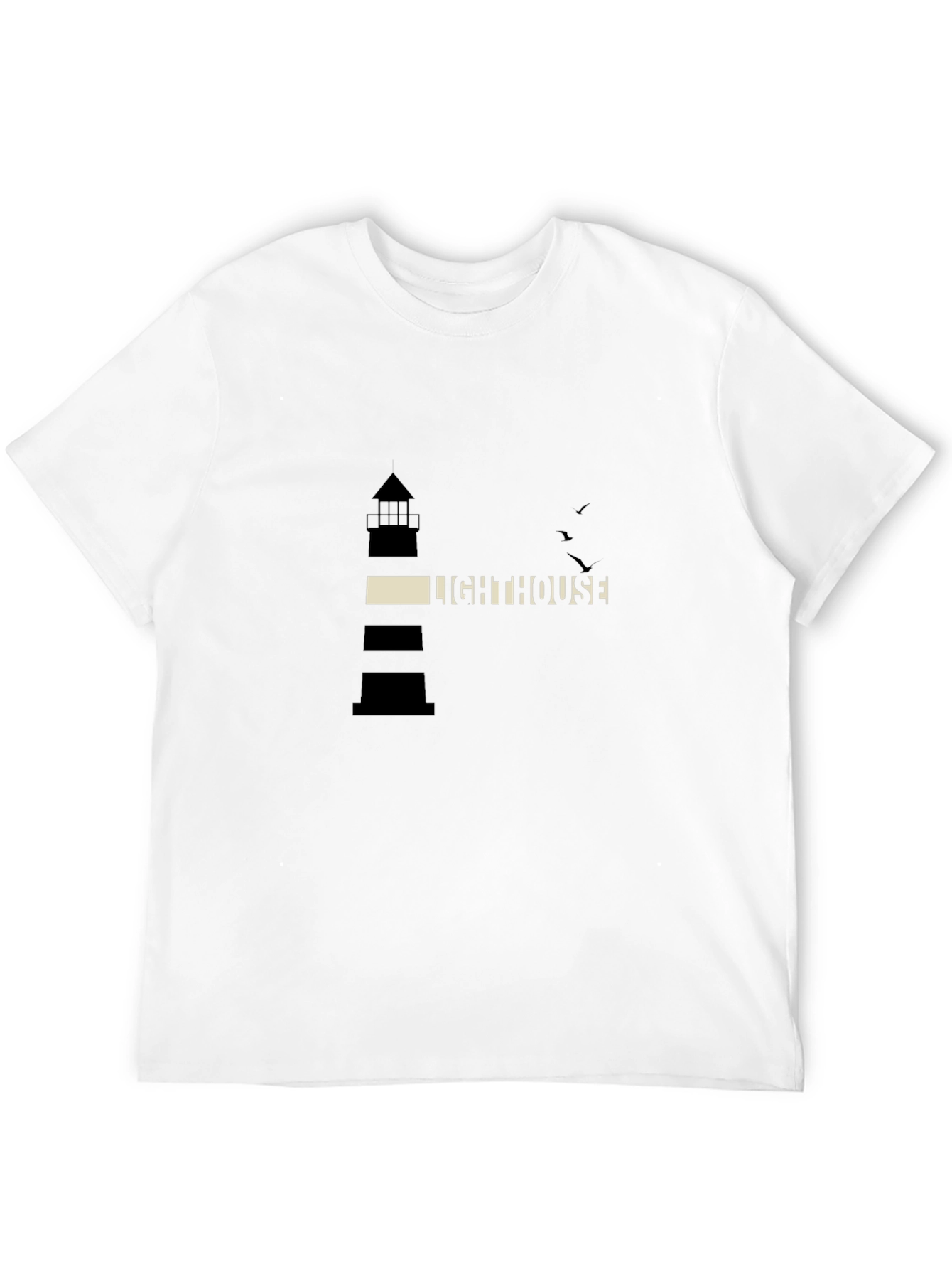 Lighthouse Graphic Print Black T-Shirt