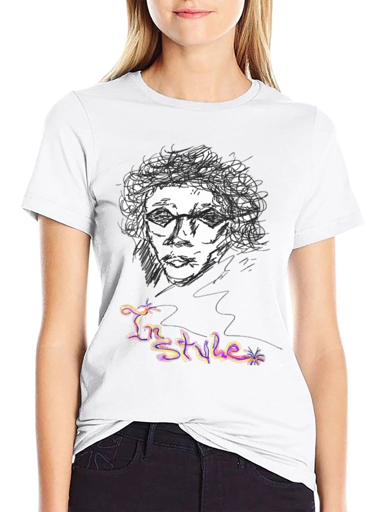 Sketch Art Graphic Tee - In Style Black T-Shirt