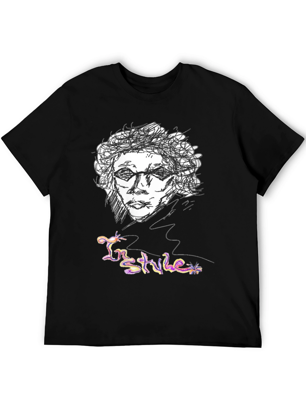 Sketch Art Graphic Tee - In Style Black T-Shirt