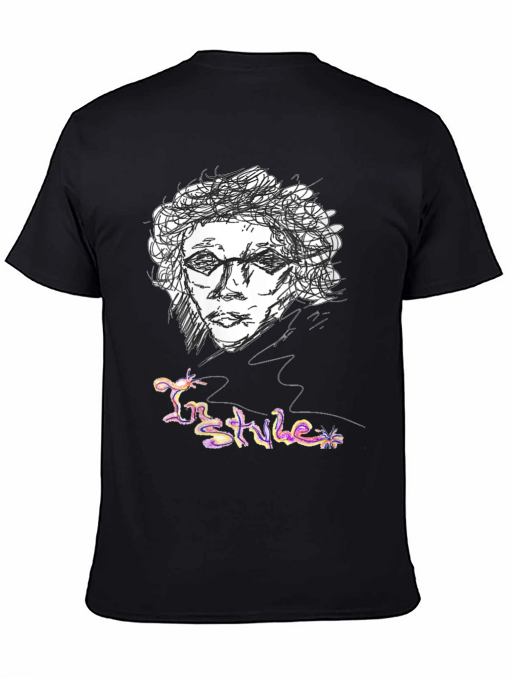 Sketch Art Graphic Tee - In Style Black T-Shirt