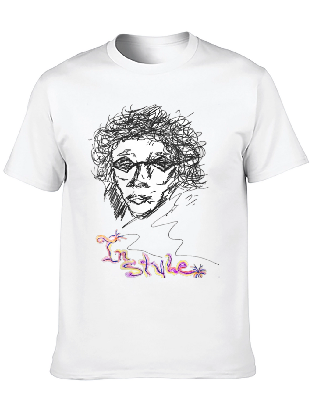 Sketch Art Graphic Tee - In Style Black T-Shirt