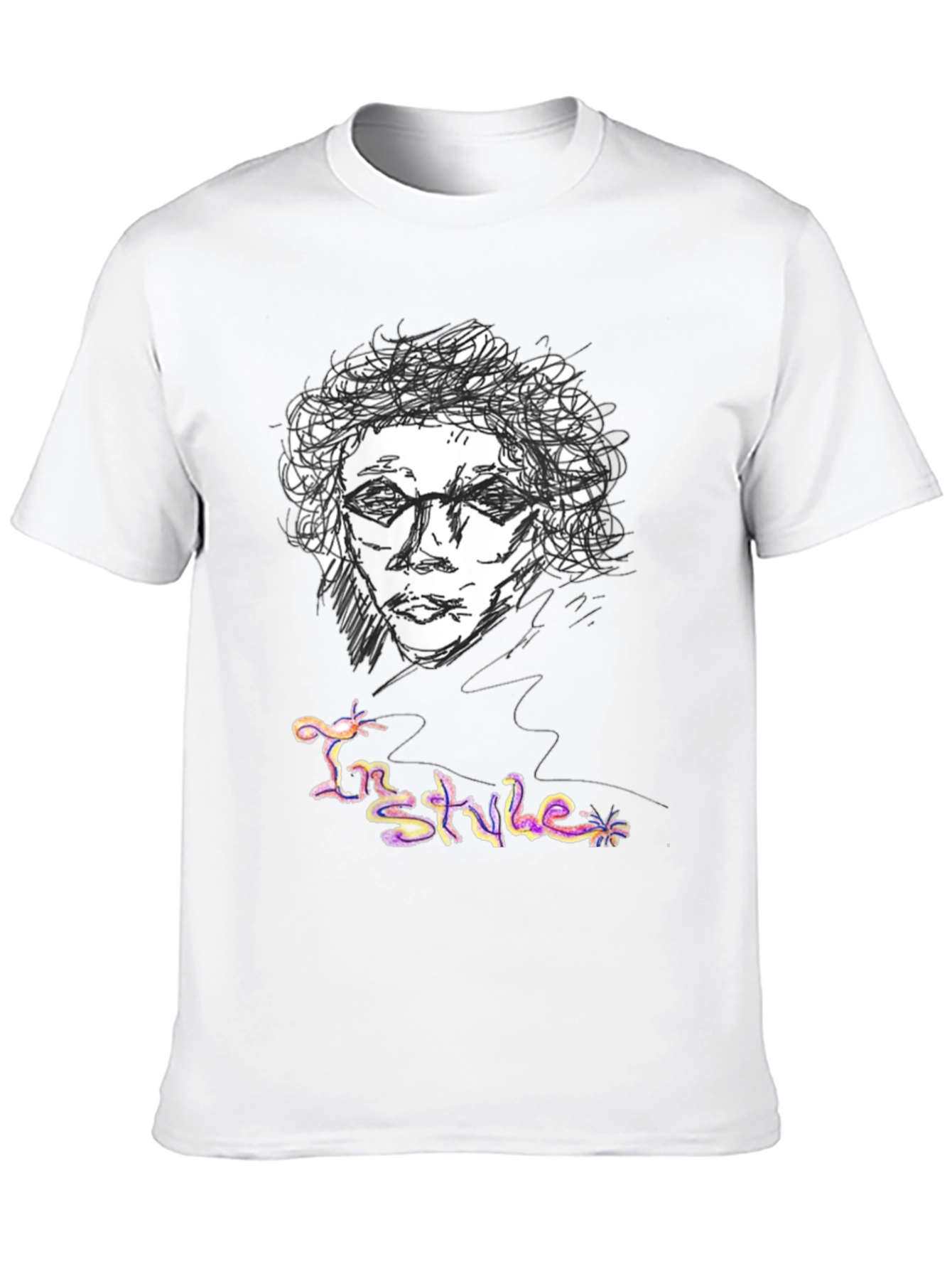 Sketch Art Graphic Tee - In Style Black T-Shirt