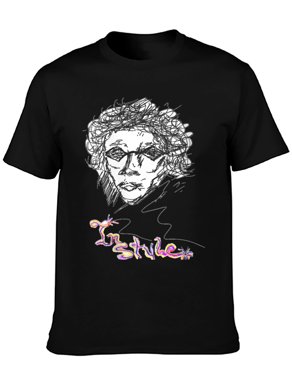 Sketch Art Graphic Tee - In Style Black T-Shirt
