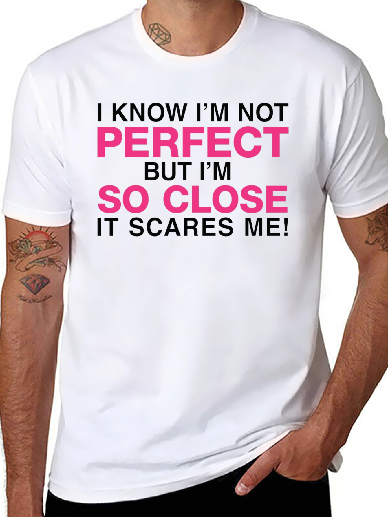 Funny So Close Graphic Tee - Black Cotton T-Shirt