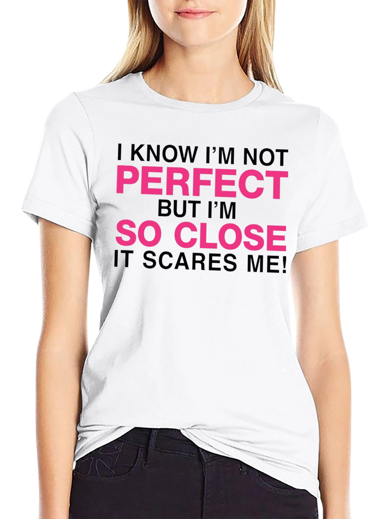 Funny So Close Graphic Tee - Black Cotton T-Shirt