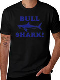Bull Shark Graphic T-Shirt - Blue Print on Black
