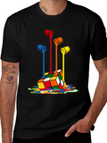 Rubiks Cube Paint Drip Graphic T-Shirt