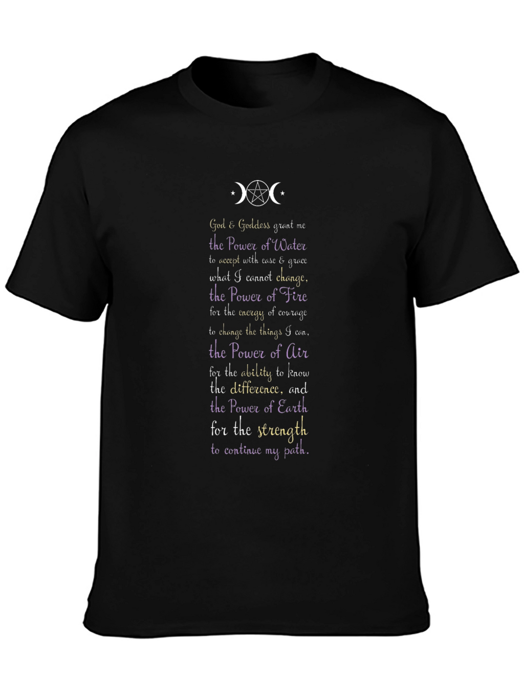 Wiccan Goddess Prayer T-Shirt - Power of the Elements