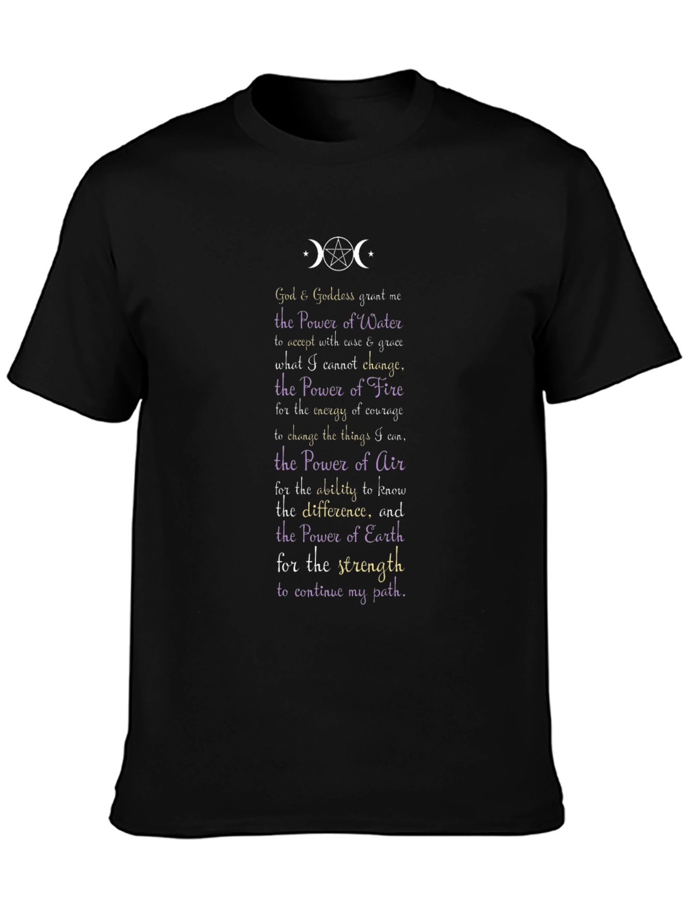 Wiccan Goddess Prayer T-Shirt - Power of the Elements