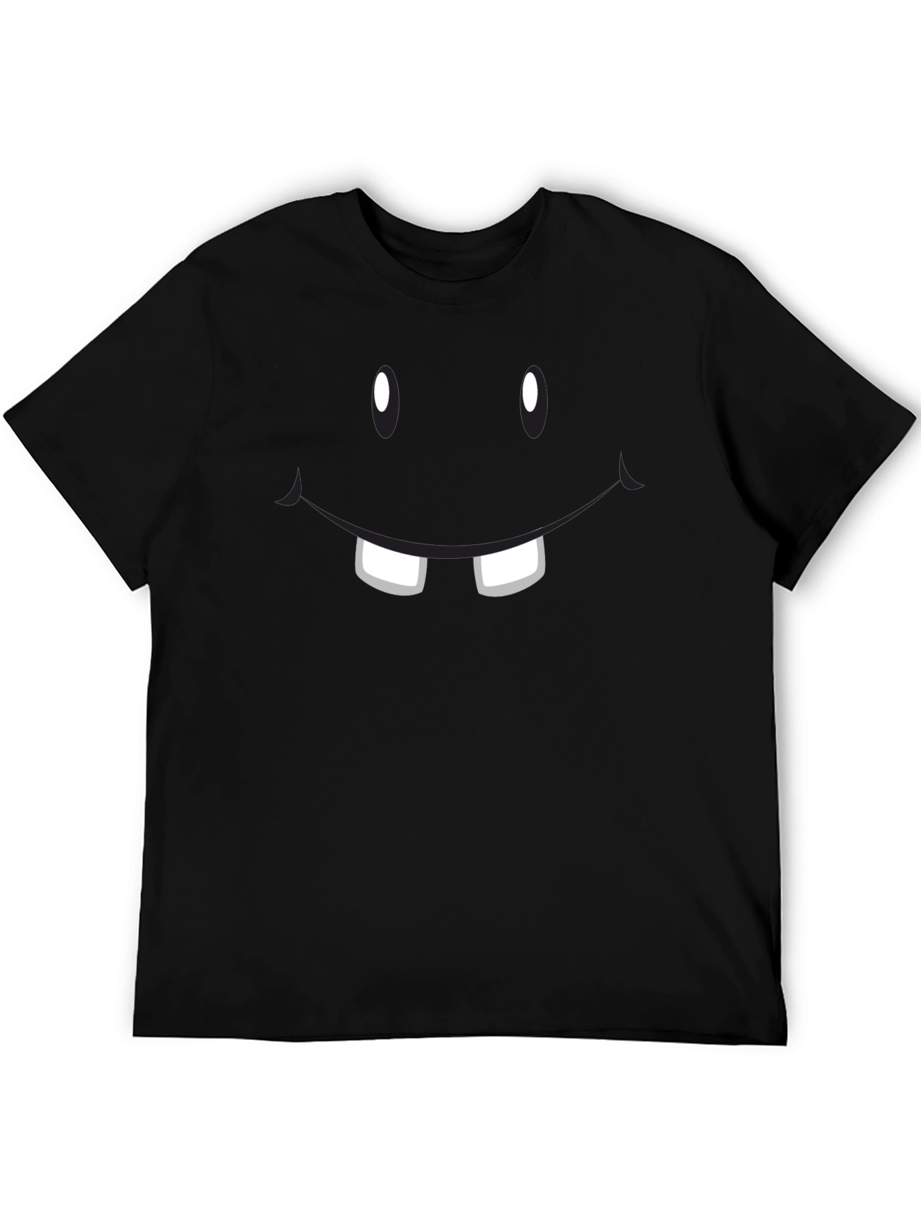 Funny Face Graphic T-Shirt - Black Crew Neck Tee
