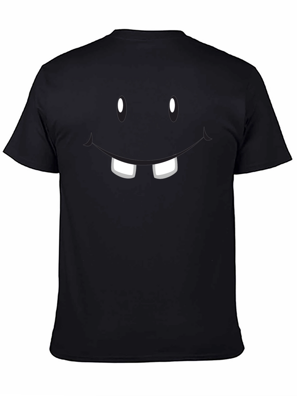 Funny Face Graphic T-Shirt - Black Crew Neck Tee