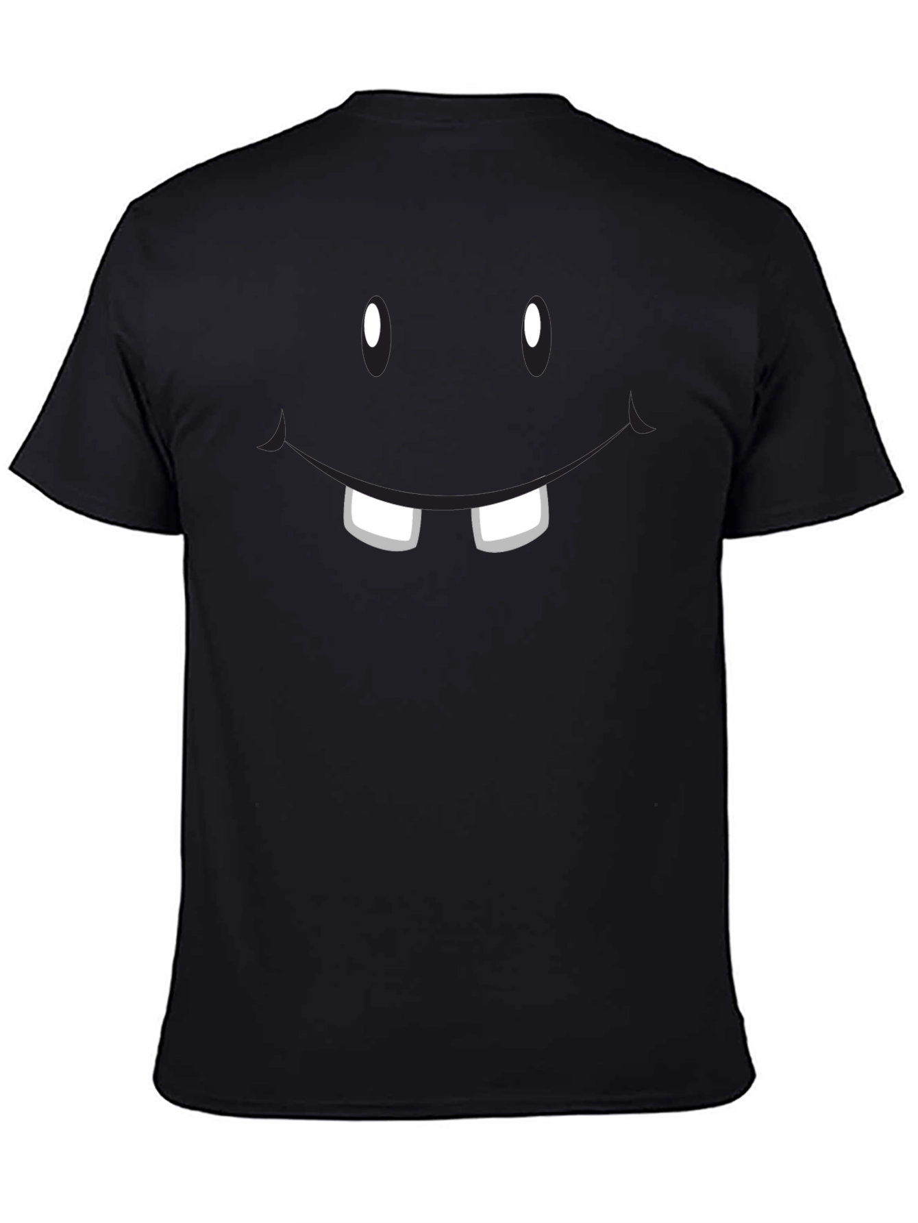 Funny Face Graphic T-Shirt - Black Crew Neck Tee