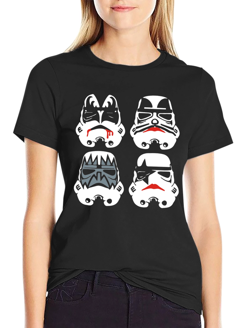 Stormtrooper Mashup Graphic Tee - Black Cotton Blend
