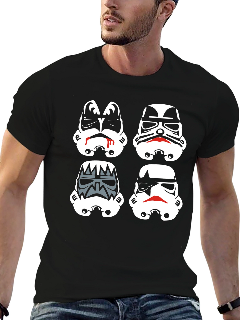 Stormtrooper Mashup Graphic Tee - Black Cotton Blend