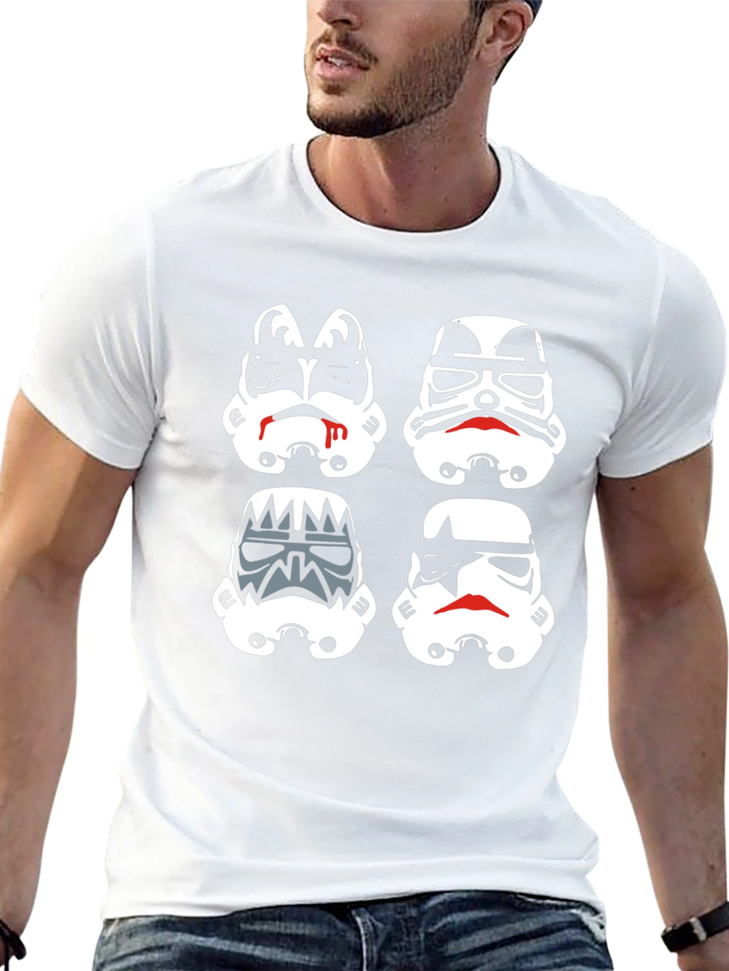 Stormtrooper Mashup Graphic Tee - Black Cotton Blend