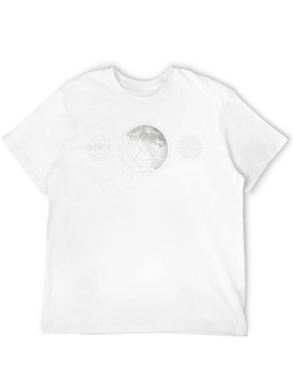 Geometric Moon Phase Black T-Shirt