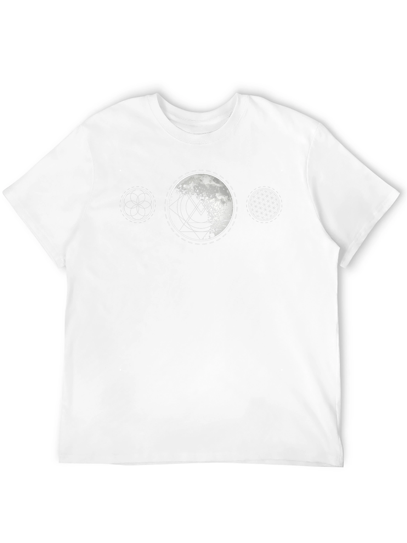 Geometric Moon Phase Black T-Shirt