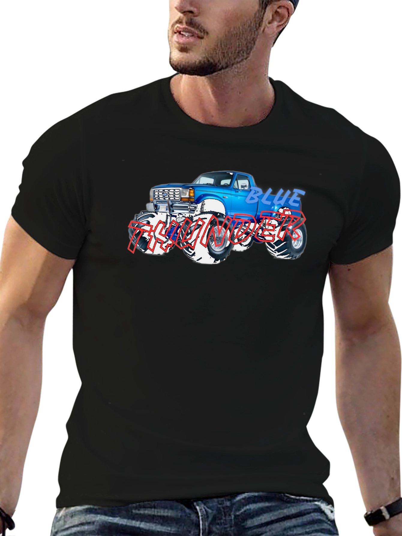 Blue Monster Truck Graphic T-Shirt