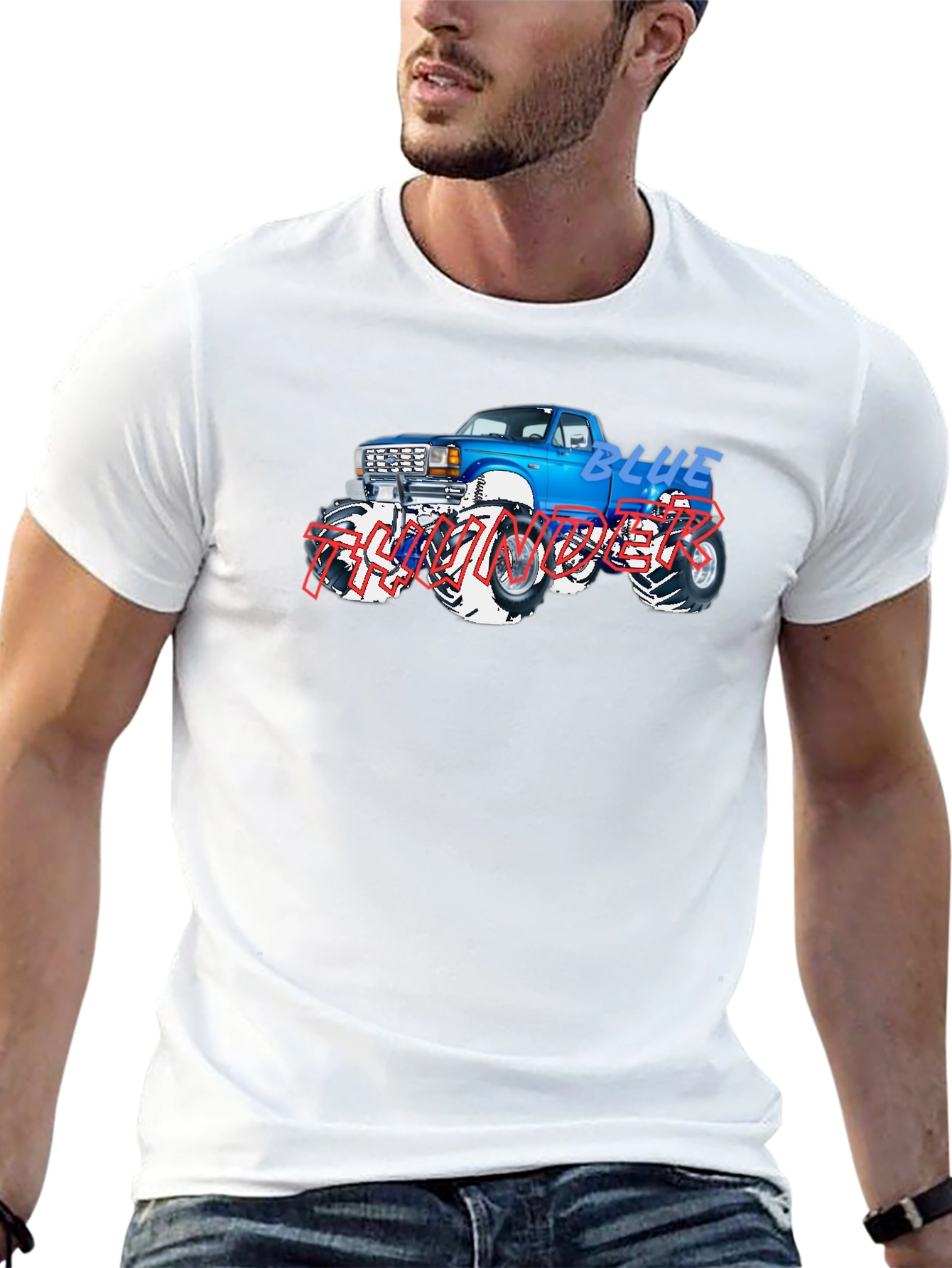 Blue Monster Truck Graphic T-Shirt