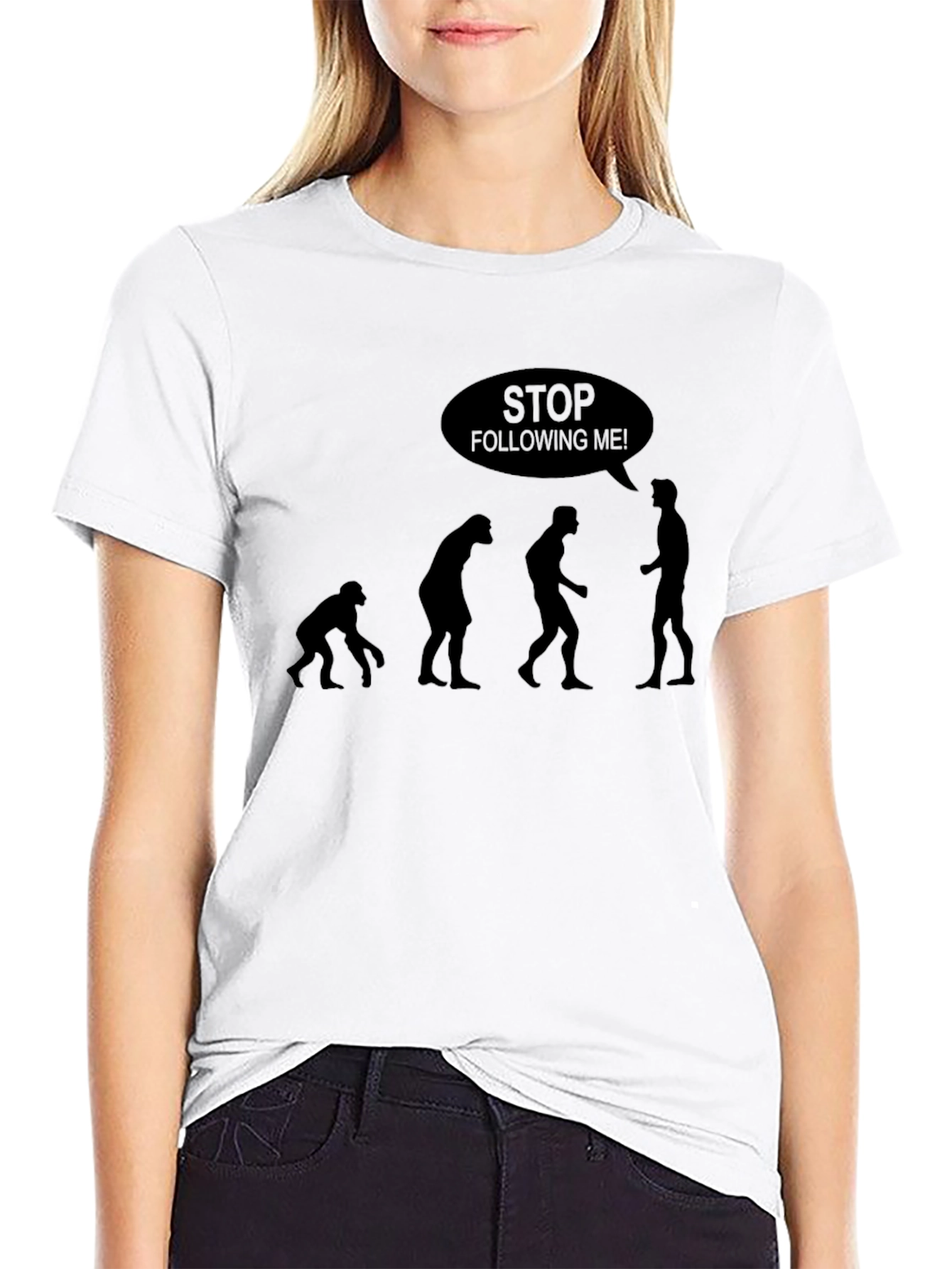 Evolution Humor T-Shirt - Stop Following Me!