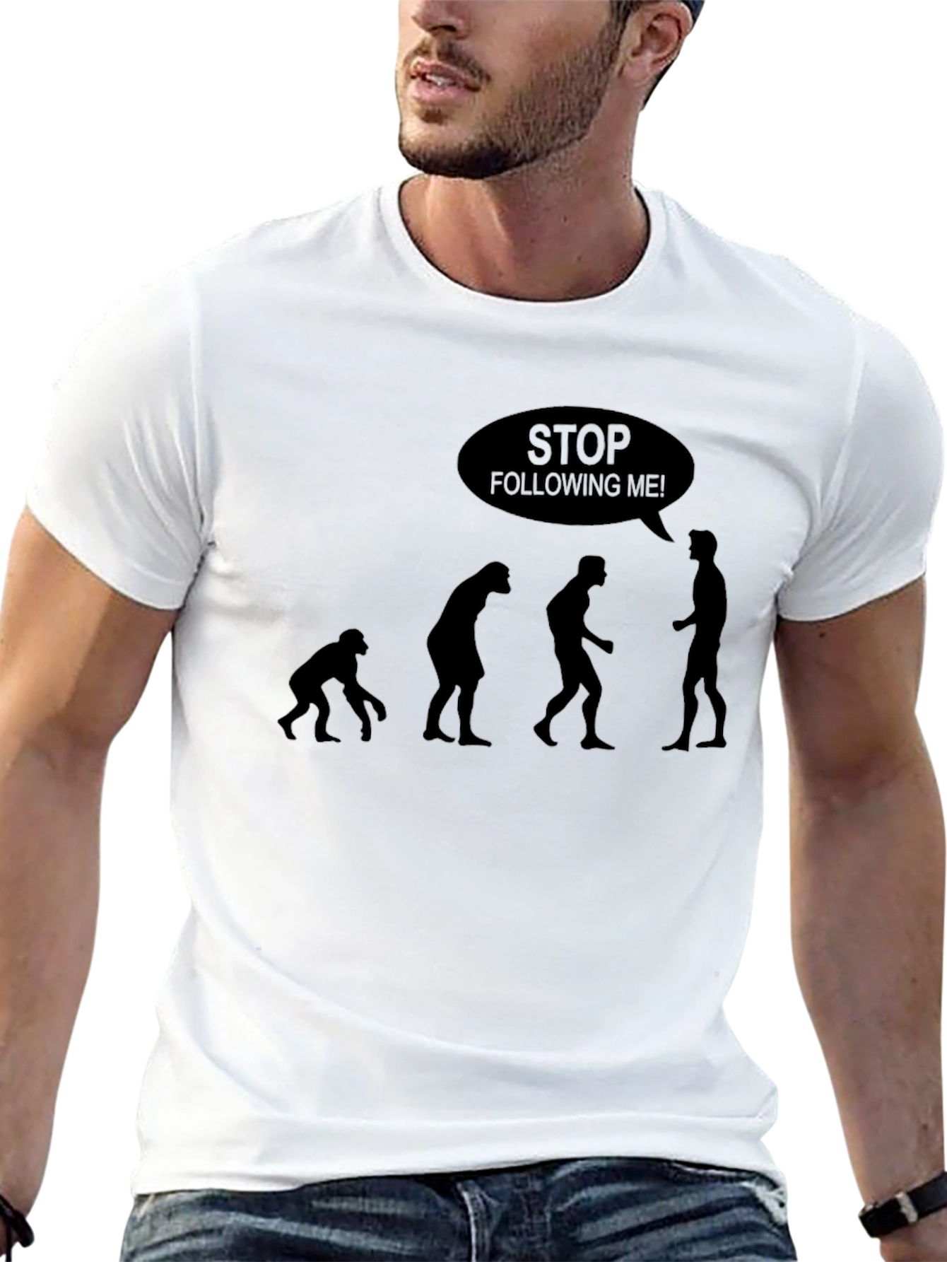 Evolution Humor T-Shirt - Stop Following Me!
