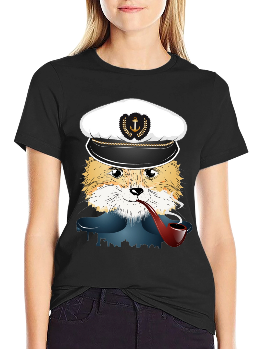 Fox Captain Graphic T-Shirt - Novelty Tee
