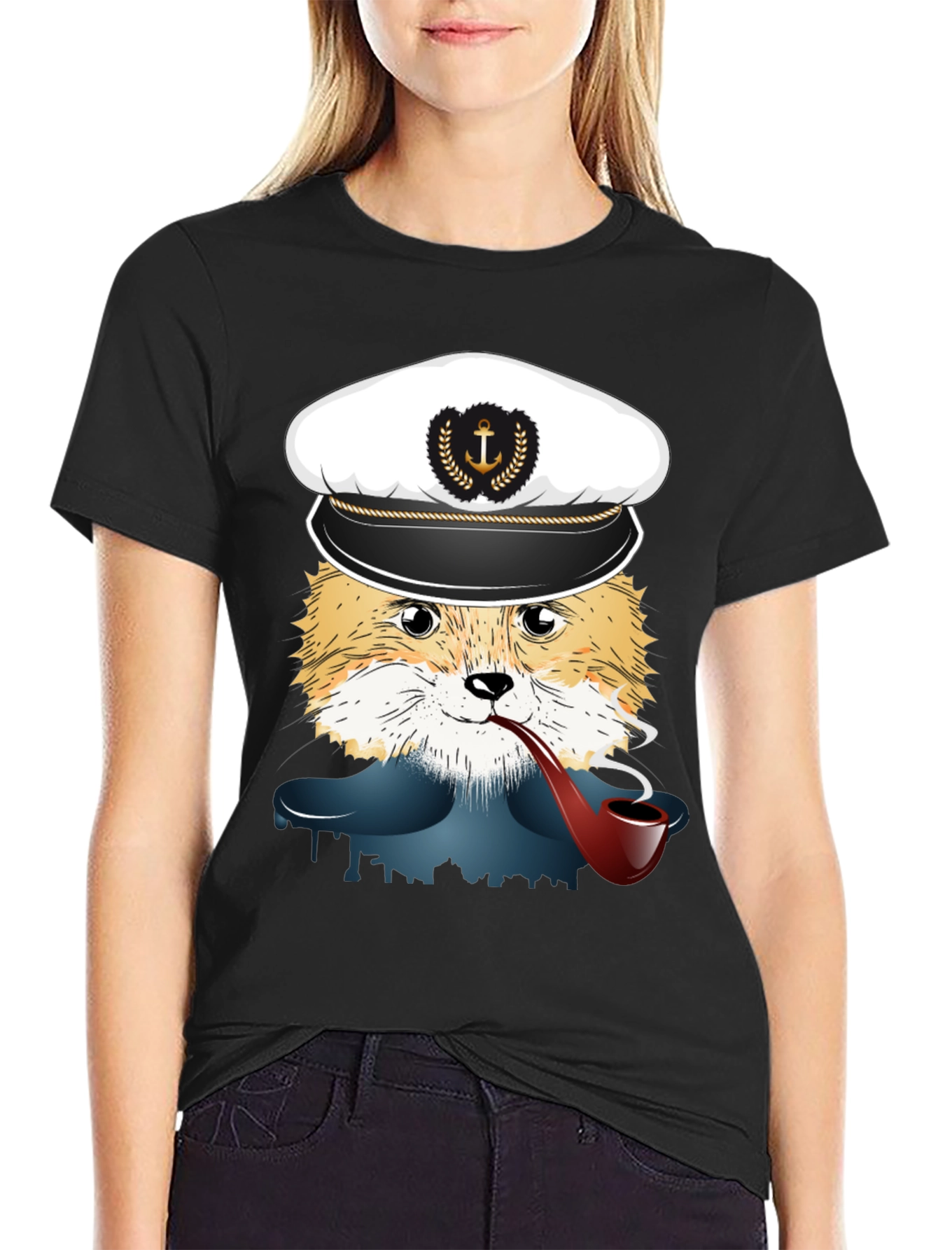 Fox Captain Graphic T-Shirt - Novelty Tee