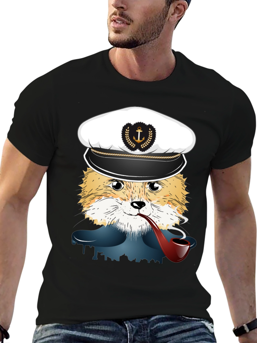 Fox Captain Graphic T-Shirt - Novelty Tee