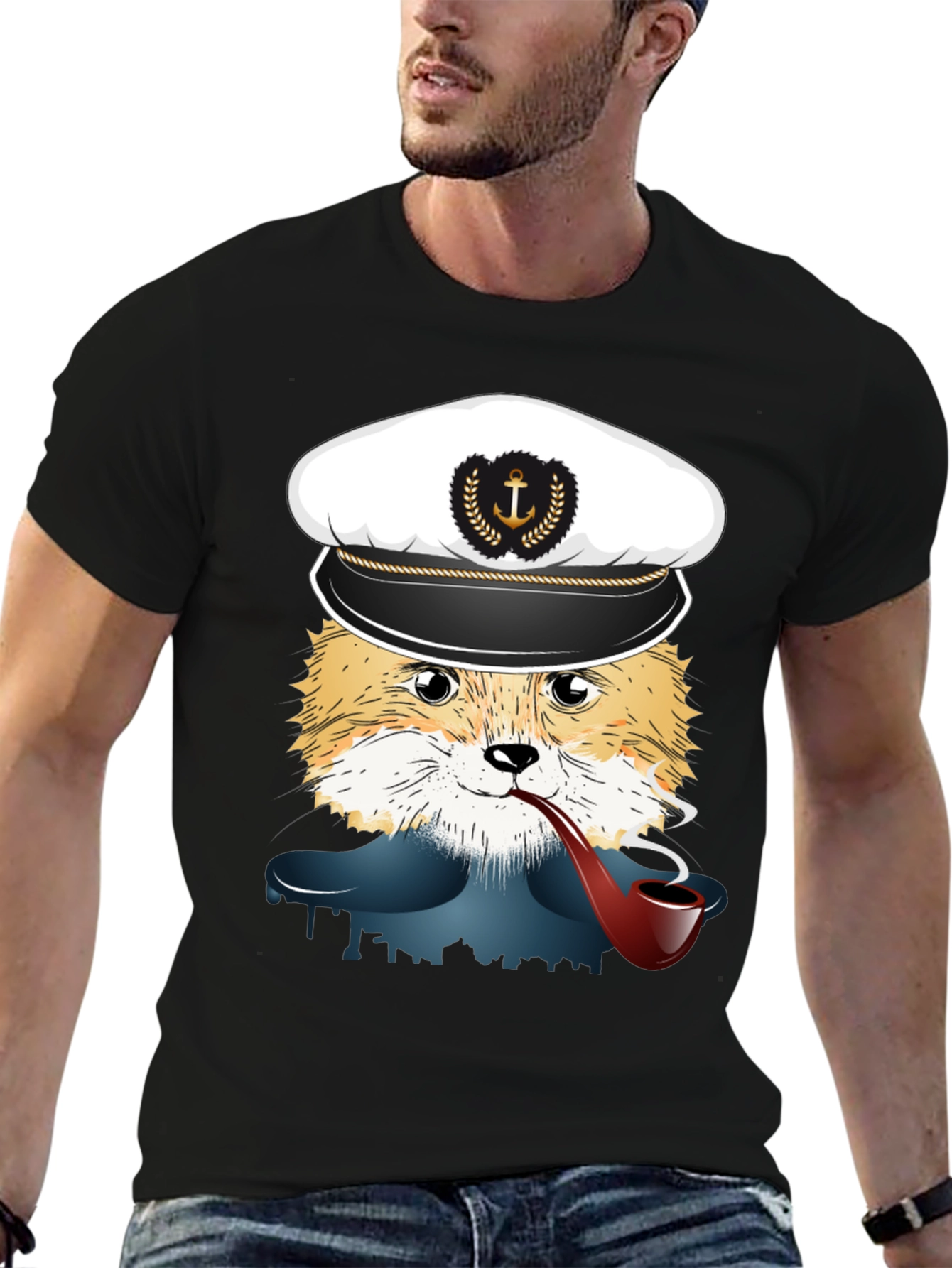 Fox Captain Graphic T-Shirt - Novelty Tee
