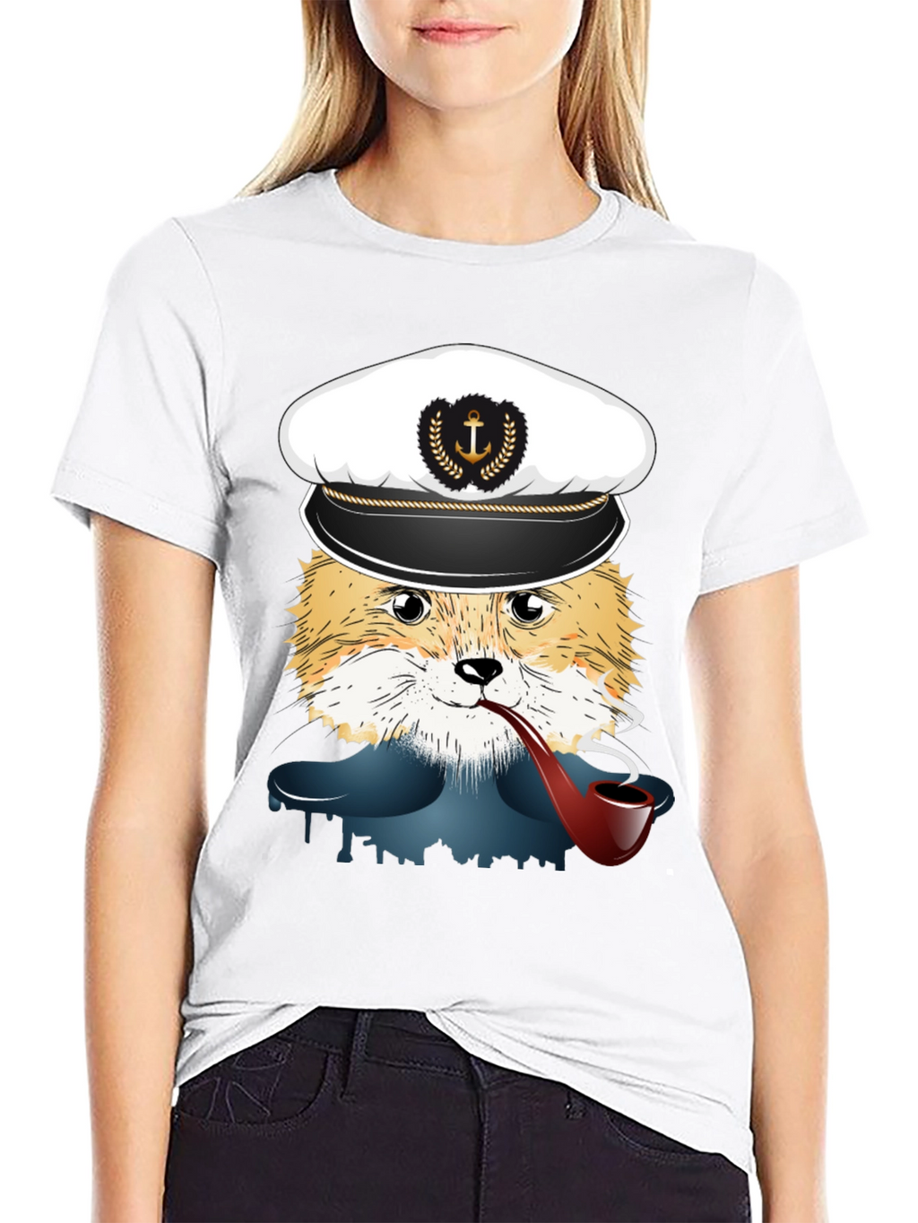 Fox Captain Graphic T-Shirt - Novelty Tee